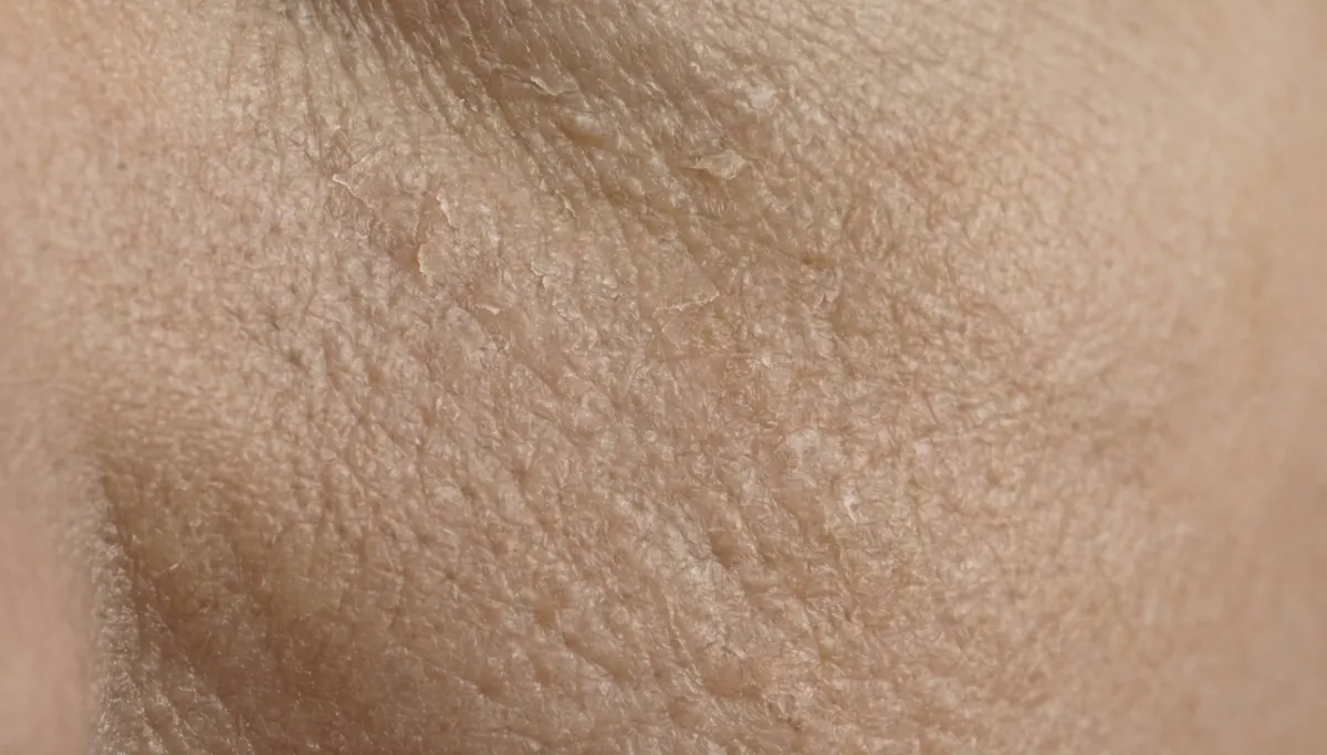 Close-up of dry, flaky skin texture